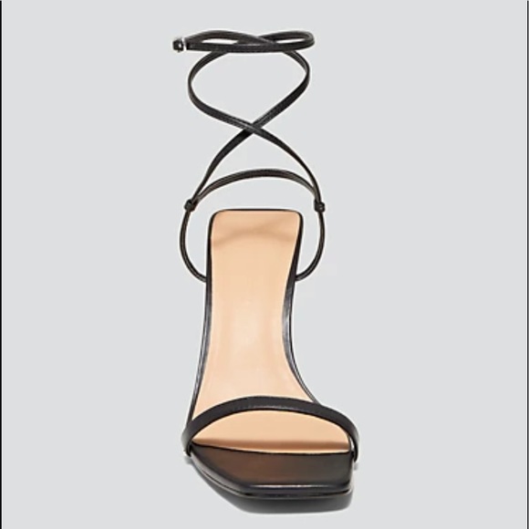 Women's wide fit black strappy sandal heels - Picture 6 of 7